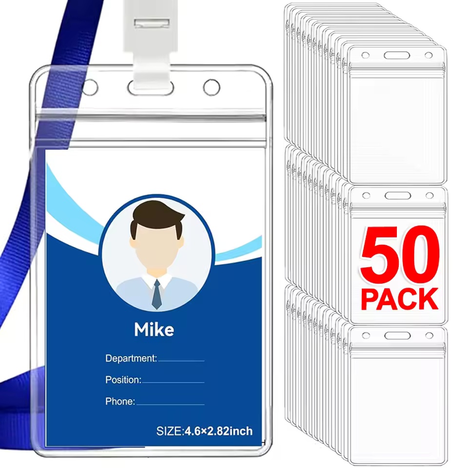 Index Card Holder - 50/40/10/1PCS Transparante Naam ID Badge Houder