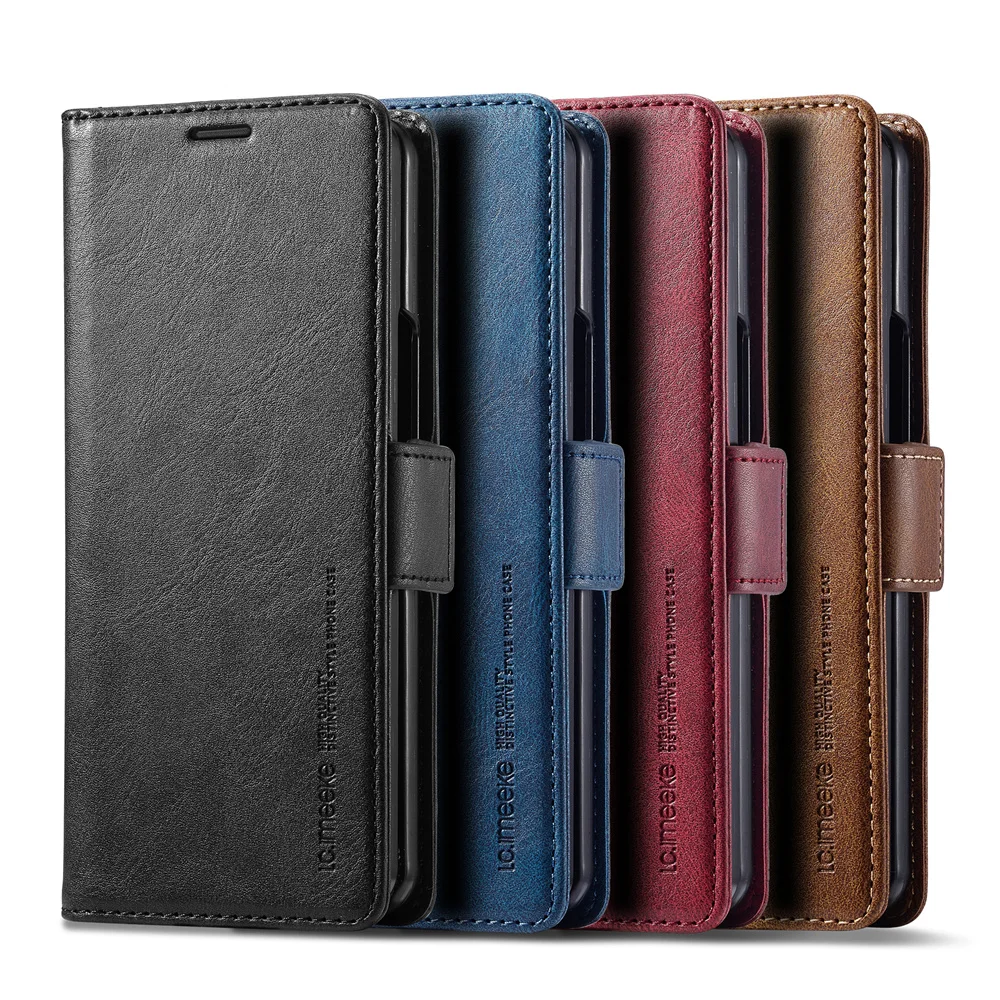 Index Card Holder - Lederen portemonnee telefoonhoesje voor Samsung Galaxy